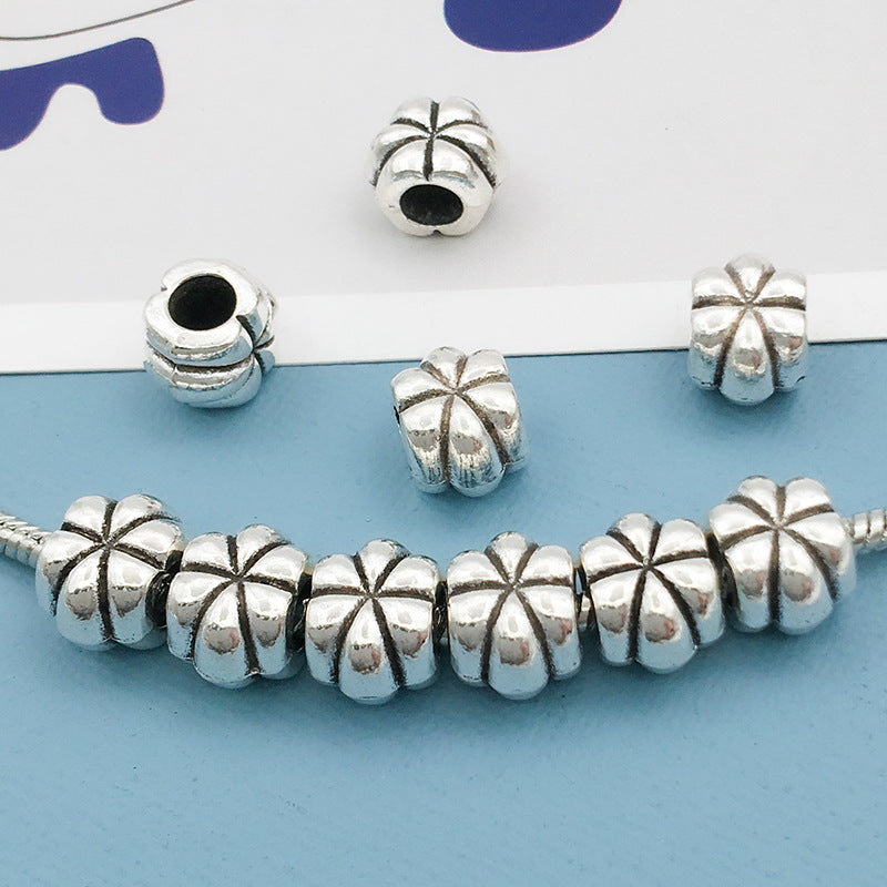 Christmas Series Large Hole Metal Beads Silver Tone Zinc Alloy 1pc 7