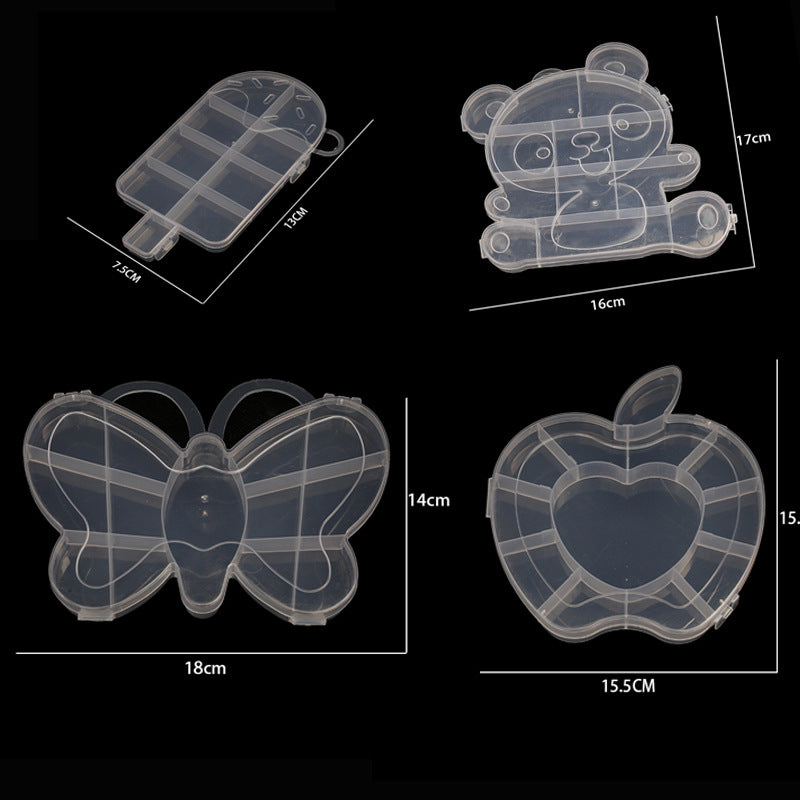 Multi Shaped Plastic Organizer Box PP Clear 1pc