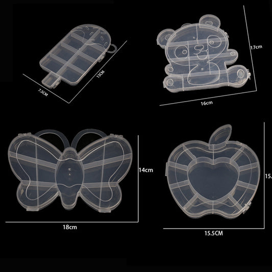 Multi Shaped Plastic Organizer Box PP Clear 1pc