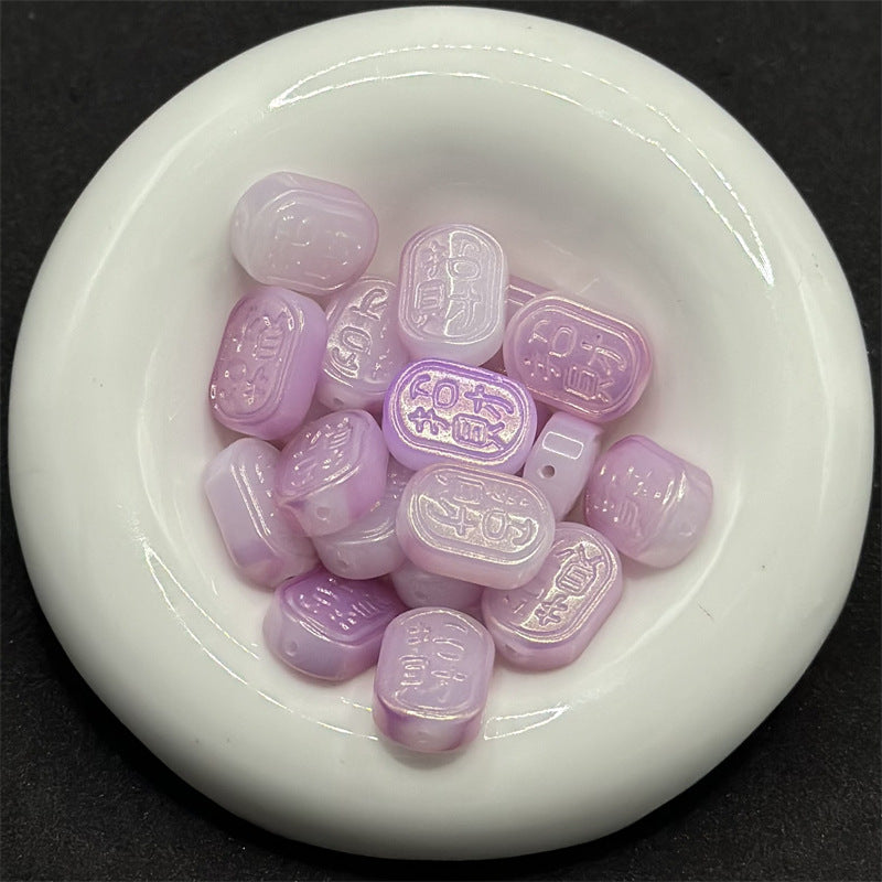 Imitation Jade Czech Glass Beads 13x18mm Pastel Colors 100pcs 9
