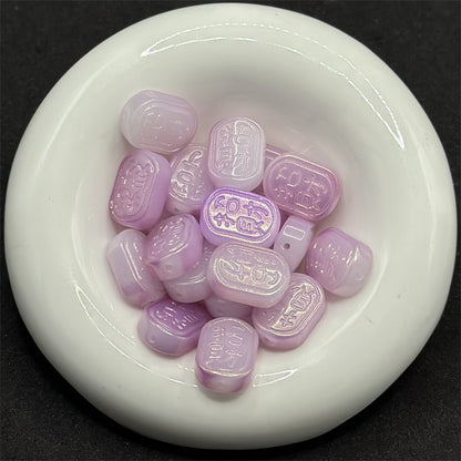 Imitation Jade Czech Glass Beads 13x18mm Pastel Colors 100pcs 9