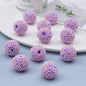Embellished Flower Clay Beads 20mm Five-petal Pastel Rainbow 10pcs 7