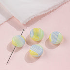 Antique Flat Blown Glass Beads 15-20mm Colorful Swirls 4pcs 13