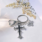 Cross Butterfly Keychain Zinc Alloy Rhinestone Decorative Charm 8