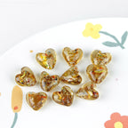 Vintage Japanese Hand Painted Heart Glass Beads 14-15mm 1pc 3