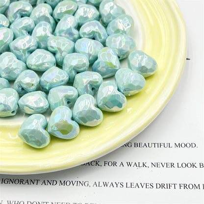 Light In The Dark Faceted Heart Acrylic Beads 20mm Pastel 10pcs 9