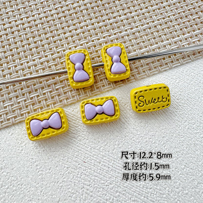 Sunflower and Gift Box Metal Beads 12mm Pastel Painted 10pcs 15