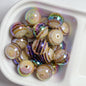 UV Plating Colorful Lollipop Striped Resin Beads 16mm 10pcs 28