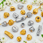 Stainless Steel Baroque Metal Beads Textured Vintage Style 20pcs