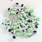Hand Painted Frog and Puppy Ceramic Beads Glossy Finish 5pcs 2