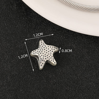 European Style Metal Beads Silver Tone Large Hole 50pcs 17