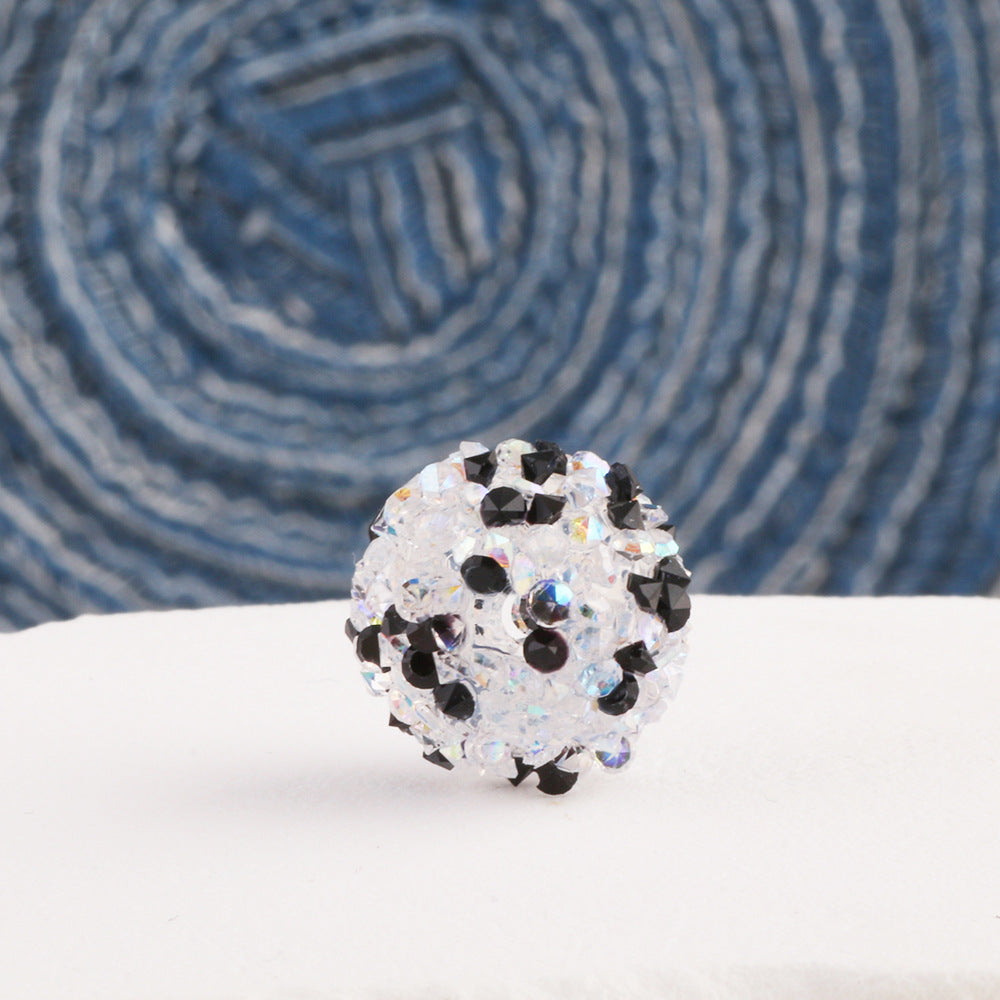 Rhinestone Round Clay Beads 16mm Glittering Epoxy Polymer 10pcs 6