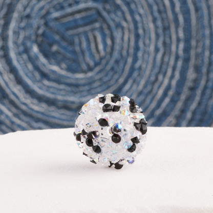 Rhinestone Round Clay Beads 16mm Glittering Epoxy Polymer 10pcs 6