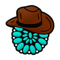 Silicone Focal Beads Western Turquoise Hat Holding Stones 20pcs