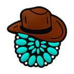 Silicone Focal Beads Western Turquoise Hat Holding Stones 20pcs