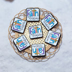 Silicone Focal Beads Faith Brand Square Faith Card Design 20pcs 2