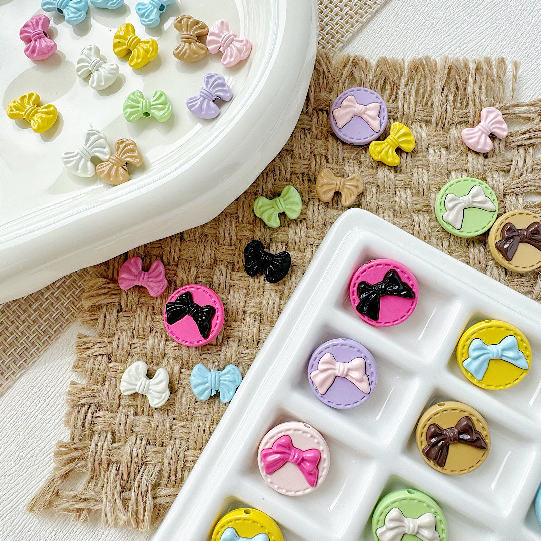 Round Bow Metal Beads 16mm 12mm Baking Painted 20pcs 2
