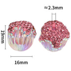 Pinecone Polymer Clay Rhinestone Beads 19mm Sparkling Pastel 10pcs 3