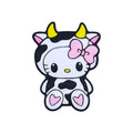 Silicone Focal Beads Cow Sitting Pose Yellow Horns Pink Bow 20pcs