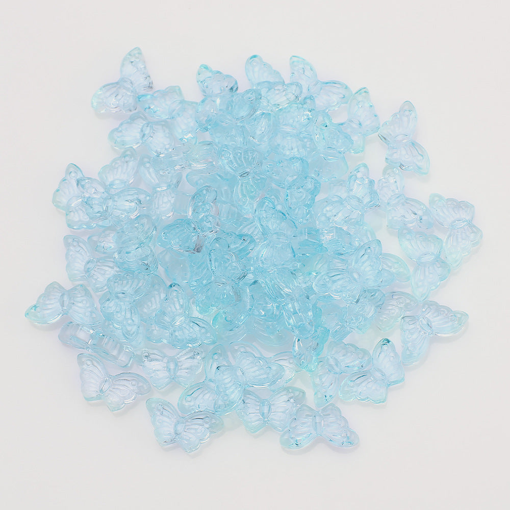 Czech Glass Beads Butterfly 8 15mm Dual Color Gradient Transparent 50pcs 21