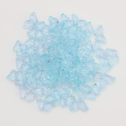Czech Glass Beads Butterfly 8 15mm Dual Color Gradient Transparent 50pcs 21