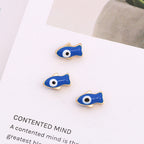 Creative Ocean Little Fish Metal Beads 10mm Colorful Enamel 100pcs 2