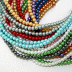 Pearl Round Glass Beads 10mm Luminous Mixed Colors 40pcs 2