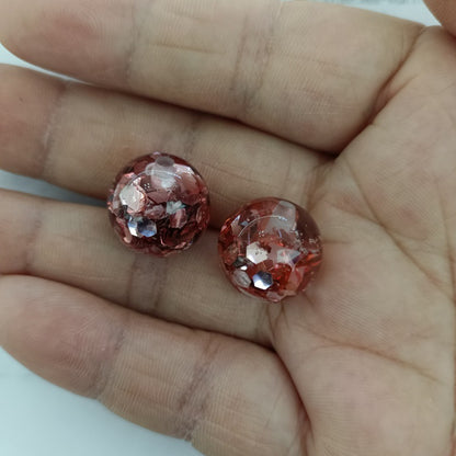 Shimmer Filled Round Acrylic Beads 16mm Colorful Mixed 50pcs 5