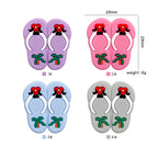 Silicone Focal Beads Slippers Palm Tree Red Bow Design 20pcs