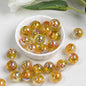 Shimmer Floral Resin Beads 16mm Round Multicolor 10pcs 10