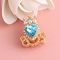 Heart Pumpkin Carriage Rhinestone Beads 28mm Alloy Pave Multi Color 5pcs 17