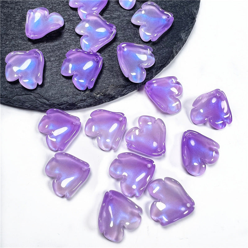 Czech Glass Peony Glass Beads 19mm Translucent Crimson 50pcs 12