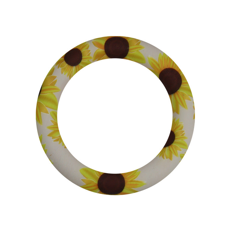 65mm Printed Silicone Rings Floral and Geometric Designs