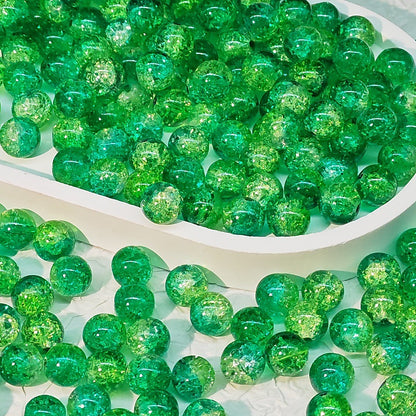 Crackle Round Glass Beads 10mm Bright Multicolor 50pcs 19
