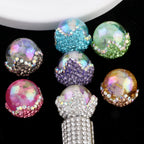 Embellished Bubblegum Beads 20mm Crown Claw Rhinestone Cloud Glossy 6pcs 3