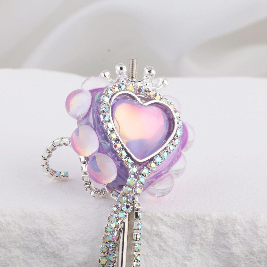 Heart Clay Beads 25mm Imitation Mocha Diamond Tassel Crown 6pcs 3