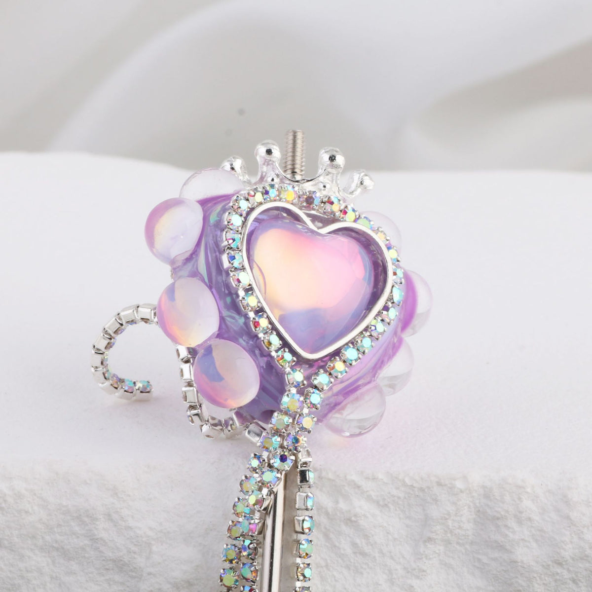 Heart Clay Beads 25mm Imitation Mocha Diamond Tassel Crown 6pcs 3