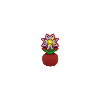 Silicone 3D Focal Beads Colorful Potted Plant Detailed Floral Design 20pcs 8