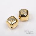 Plating Square Acrylic Beads 15mm Embossed Love Gold Silver 50pcs 4