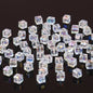 Electroplated Square Glass Beads 6mm Colorful Reflective 96pcs 8