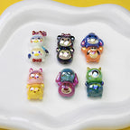Cartoon Character Stack Series Resin Beads Glossy Jenga Block Shape 20pcs 4