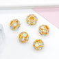 Metal Rhinestone Hollow Spacer Beads 8mm 50pcs 18
