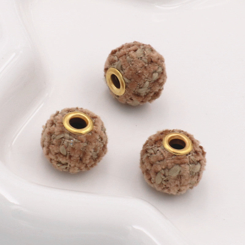 Fabric Woven Spacer Beads 15mm Mixed Colors 40pcs 12