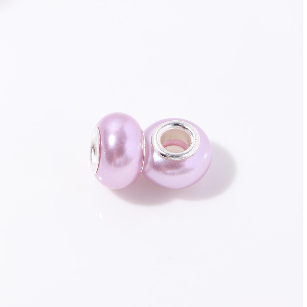 ABS Plastic Donut Spacer Beads 9*14mm Imitation Pearl 100pcs 8