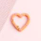Metal Painted Dotted Heart Trigger Spring Keyrings 25mm 10pcs 11