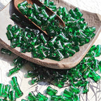 Bamboo Brushed Transparent Glass Beads 6x12mm Mixed Colors 50pcs 14