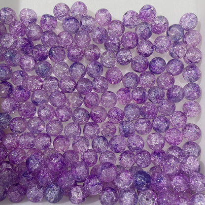 Crackle Round Glass Beads 10mm Vibrant Colors Sparkling Texture 100pcs 27