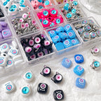 Cat Eye and One-Eyed Beast Metal Beads 10mm Baking Painted 10pcs 4