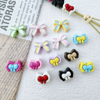 Bow Metal Beads 14mm 16mm Baking Painted Two-Color Alloy 10pcs