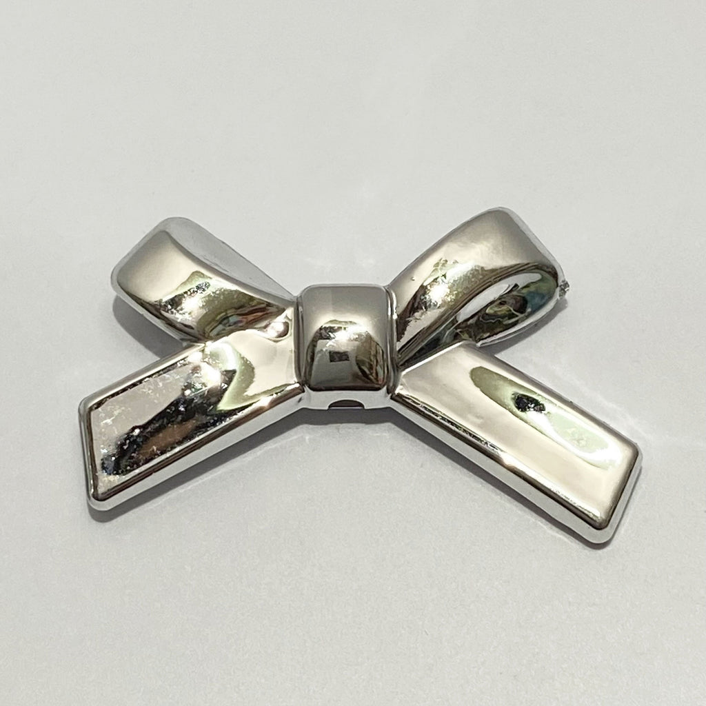 UV Plating Cross Shaped Bow Acrylic Beads 20mm 60pcs 6